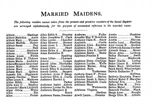 Married Maidens