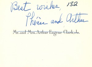 Mr and Mrs Arthur Eugene Clark card