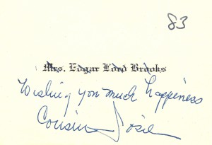 Mrs Edgar Lord Brooks card