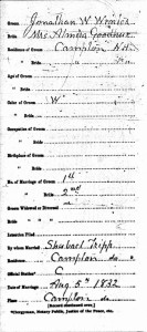 Winter Goodhue marriage transcript